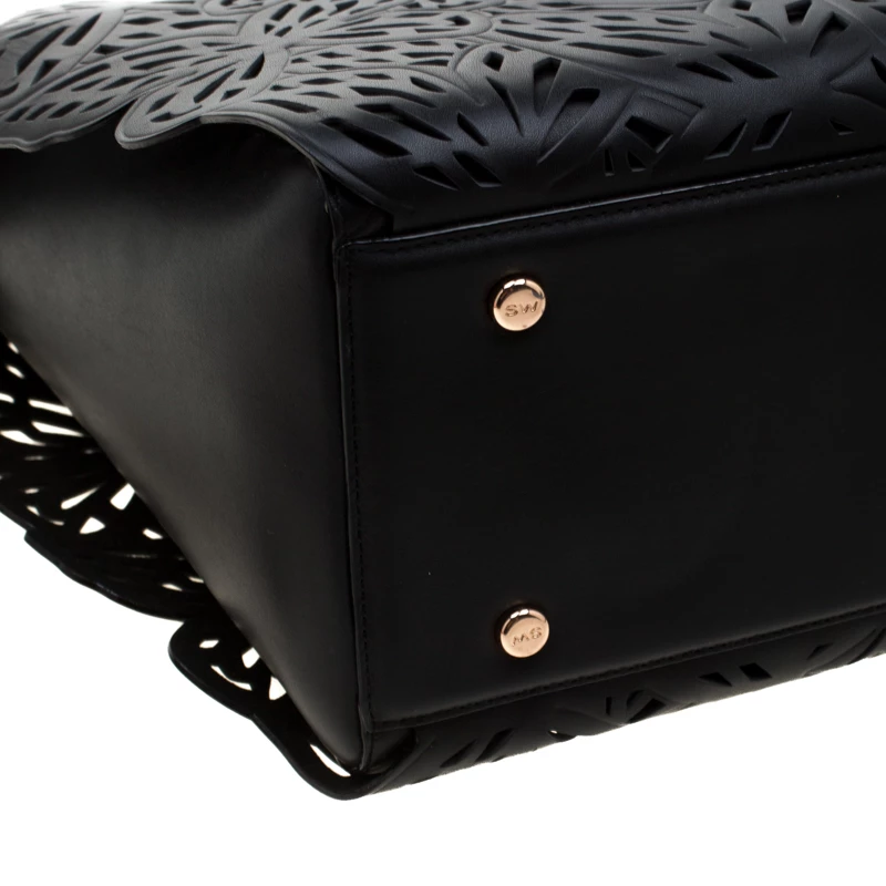 Sophia Webster Black Laser Cut Leather Liara Tote For Women - Image 11
