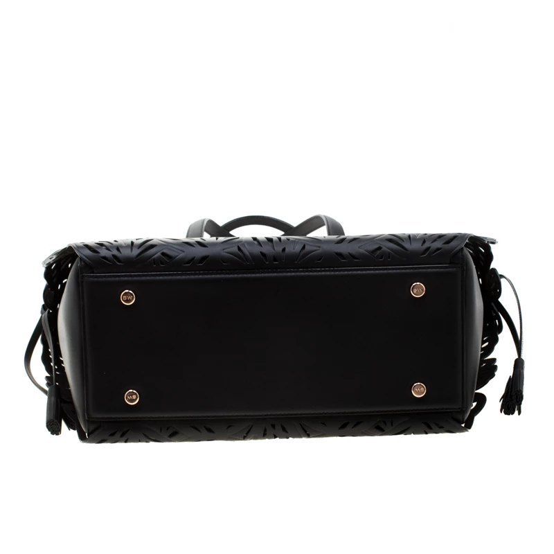 Sophia Webster Black Laser Cut Leather Liara Tote For Women - Image 6