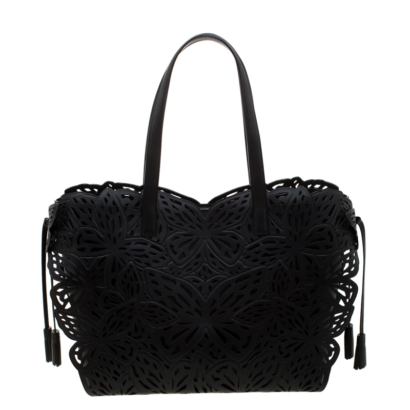 Sophia Webster Black Laser Cut Leather Liara Tote For Women - Image 4