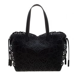 Sophia Webster Black Laser Cut Leather Liara Tote For Women