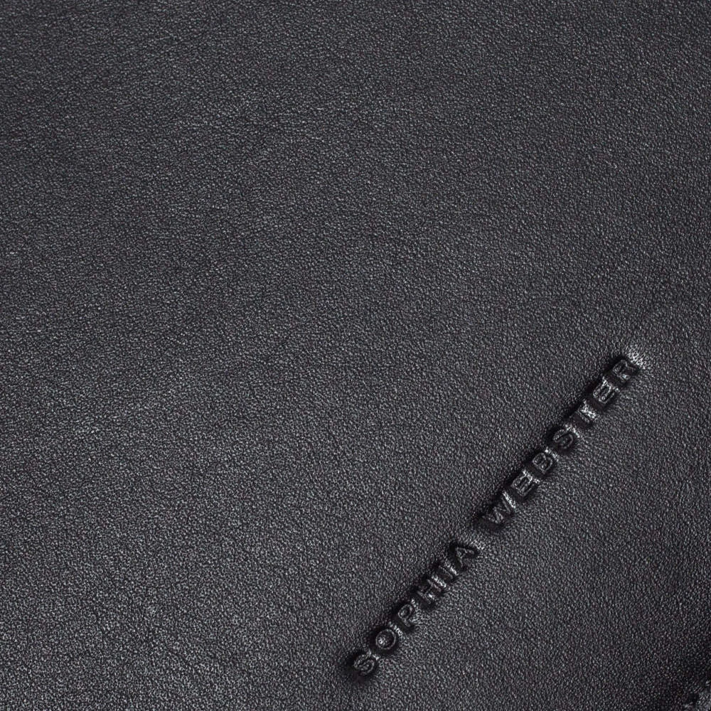 Sophia Webster Black Leather Butterfly Wristlet Pouch For Women - Image 8