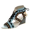 Sophia Webster Multicolor Leather And Suede Raya Wedge Sandals Size 40.5 For Women