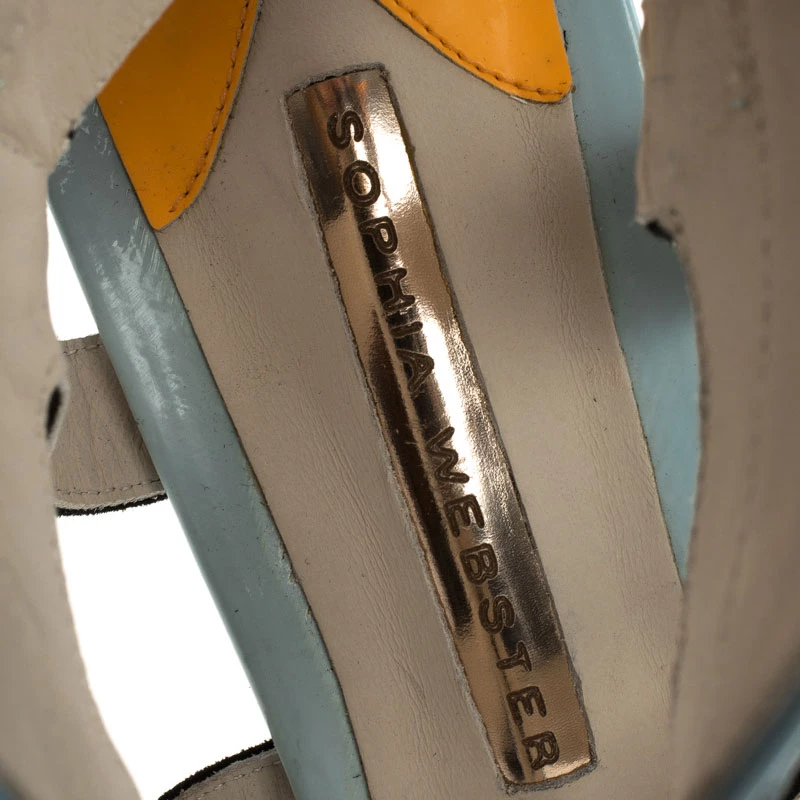 Sophia Webster Multicolor Leather And Suede Raya Wedge Sandals Size 40.5 For Women - Image 7