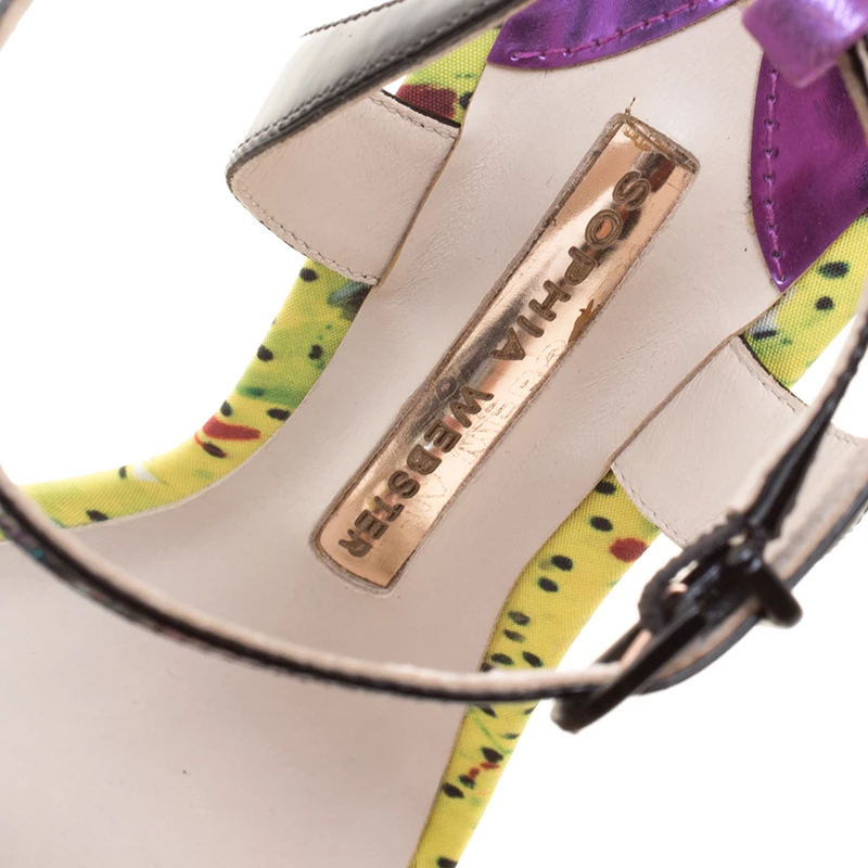 Sophia Webster Multicolor Leather Alyssa Feather Embellished Ankle Strap Wedge Sandals Size 36 For Women - Image 7