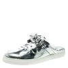 Sophia Webster Metallic Silver Leather Lilico Jessie Sneaker Mules Size 41 For Women