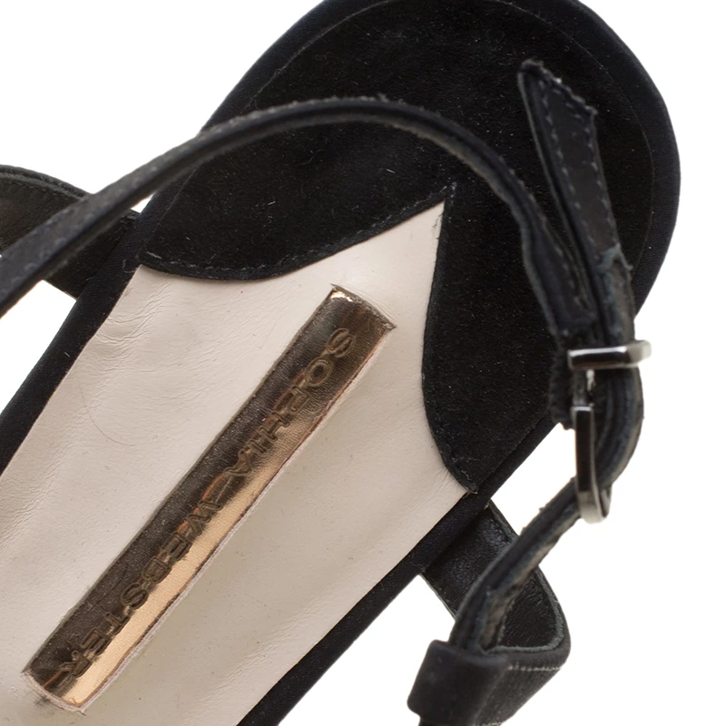 Sophia Webster Black Crystal Embellished Satin Seraphina Angel Wing Flats Size 41 For Women - Image 7