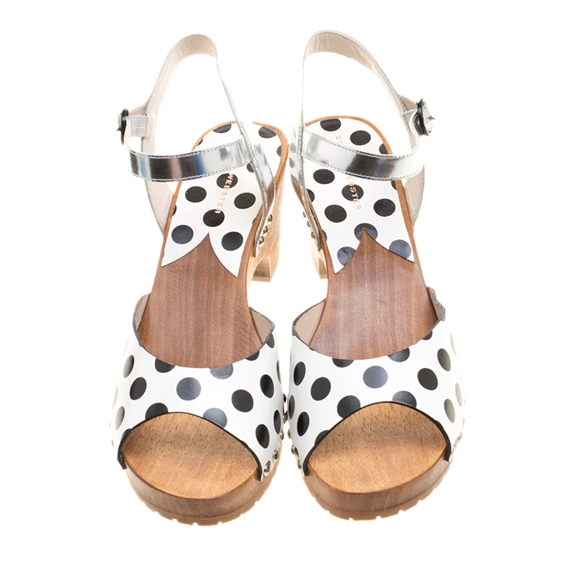 Sophia Webster Monochrome Polka Dot Leather Ava Ankle Strap Sandals Size 41 For Women - Image 3