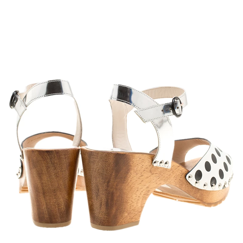 Sophia Webster Monochrome Polka Dot Leather Ava Ankle Strap Sandals Size 41 For Women - Image 5