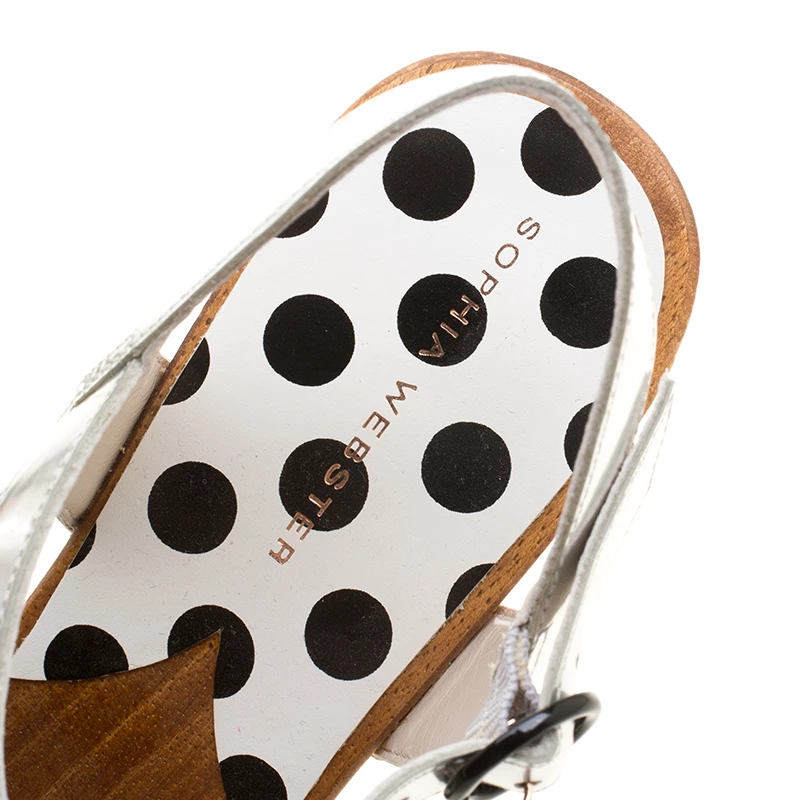 Sophia Webster Monochrome Polka Dot Leather Ava Ankle Strap Sandals Size 41 For Women - Image 7