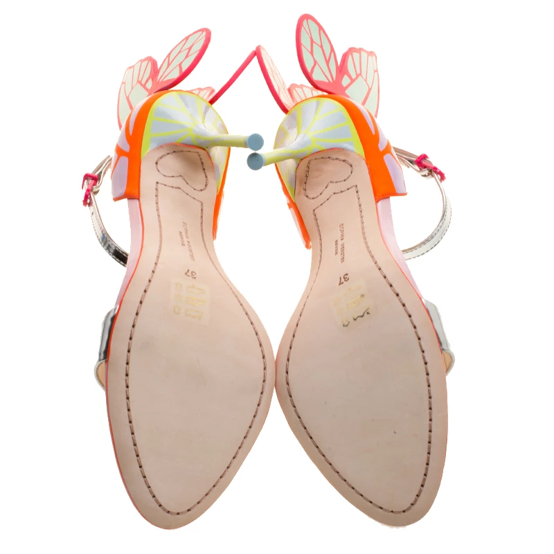 Sophia Webster Multicolor Leather Chiara Butterfly Wing Open Toe Sandals Size 37 For Women - Image 6