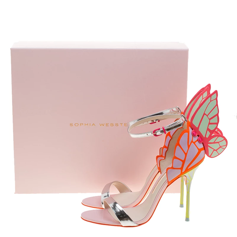 Sophia Webster Multicolor Leather Chiara Butterfly Wing Open Toe Sandals Size 37 For Women - Image 8