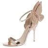 Sophia Webster Metallic Rose Gold Leather Chiara Butterfly Ankle Strap Sandals Size 37 For Women