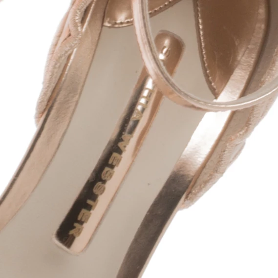 Sophia Webster Metallic Rose Gold Leather Chiara Butterfly Ankle Strap Sandals Size 37 For Women - Image 7