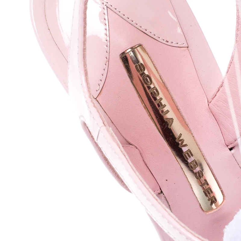 Sophia Webster Pale Pink Layla Pom Pom Embellished T-Strap Sandals Size 38 For Women - Image 7