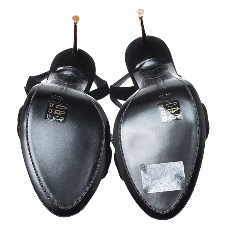 Sophia Webster Black Suede Layla Pompom Sandals Size 40.5 For Women - Image 6