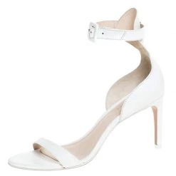Sophia Webster White Leather Ankle Straps Sandals Size 36.5 For Women