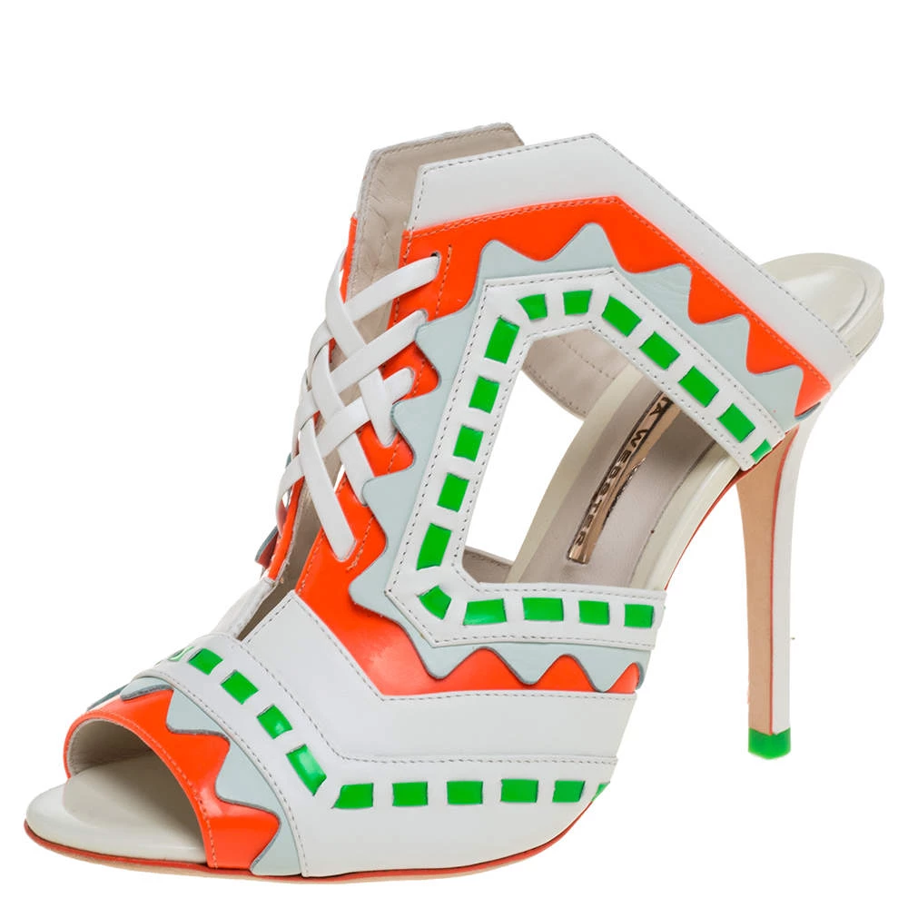 Sophia Webster Multicolor Leather Riko Cut Out Slide Sandals Size 39 For Women