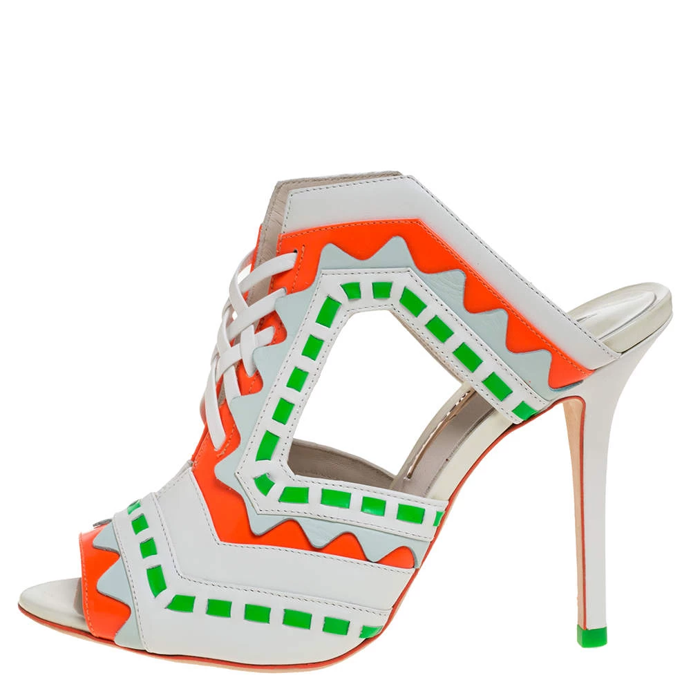 Sophia Webster Multicolor Leather Riko Cut Out Slide Sandals Size 39 For Women - Image 2