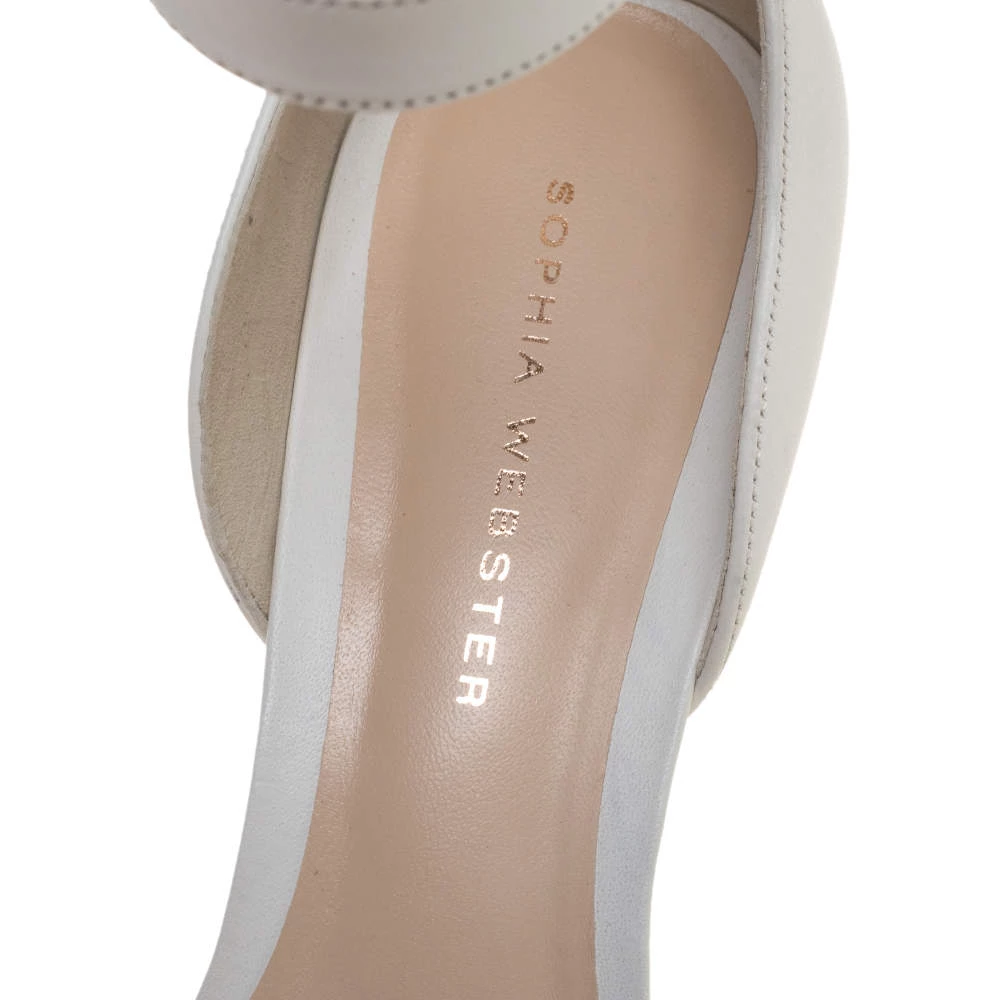 Sophia Webster White Leather Nicole Ankle Cuff Sandals Size 37.5 For Women - Image 7