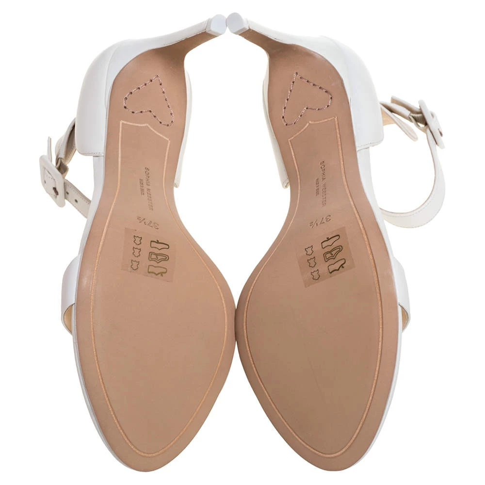 Sophia Webster White Leather Nicole Ankle Cuff Sandals Size 37.5 For Women - Image 6