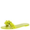 Sophia Webster Yellow Leather Lilico Flower Embellished Flat Slides Size 41 For Women