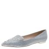 Sophia Webster Silver Glitter Bibi Butterfly Ballet Flats Size 40 For Women