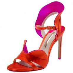 Sophia Webster Orange Satin Lucia Sandals Size 39.5 For Women