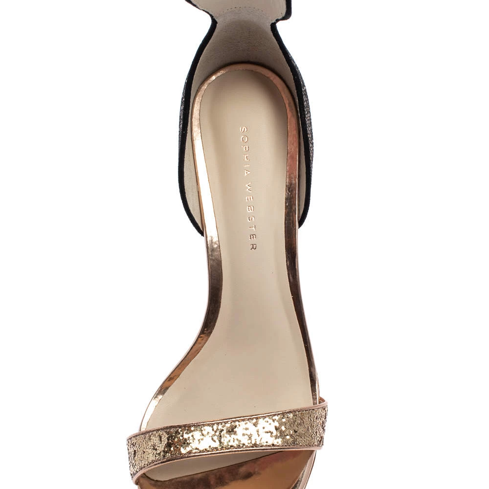 Sophia Webster Bronze/Gold Glitter Nicole Ankle Strap Sandals Size 39 For Women - Image 7