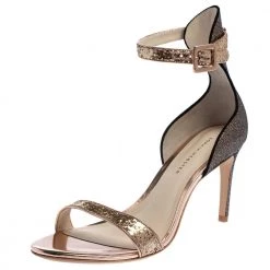 Sophia Webster Bronze/Gold Glitter Nicole Ankle Strap Sandals Size 39 For Women