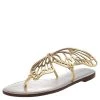 Sophia Webster Gold Leather Talulah Flats Size 41 For Women