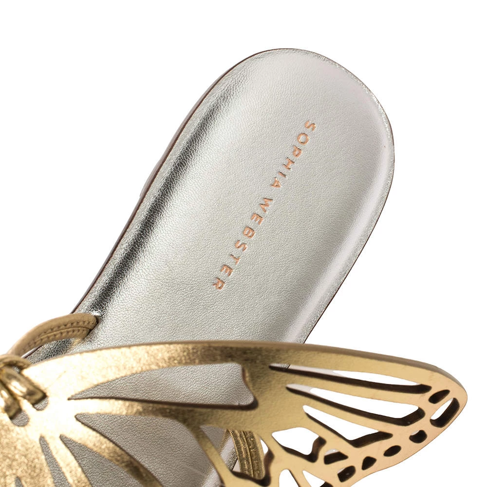 Sophia Webster Gold Leather Talulah Flats Size 41 For Women - Image 7