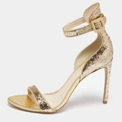 Sophia Webster Gold Glitter And Leather Nicole Ankle Strap Sandals Size 40 For Women