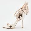 Sophia Webster Rose Gold/White Leather Evangeline Laser Cut Angel Wing Ankle Strap Sandals Size 37 For Women