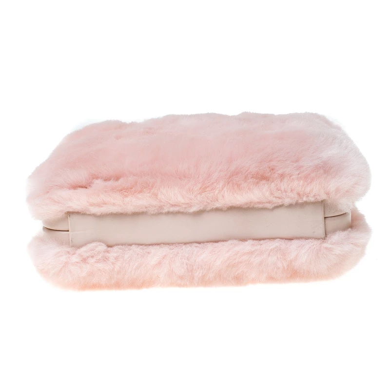 Sophia Webster Light Pink Faux Fur Vivi Bella Chain Clutch For Women - Image 6