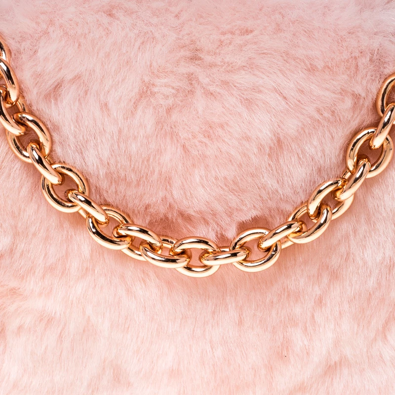 Sophia Webster Light Pink Faux Fur Vivi Bella Chain Clutch For Women - Image 5