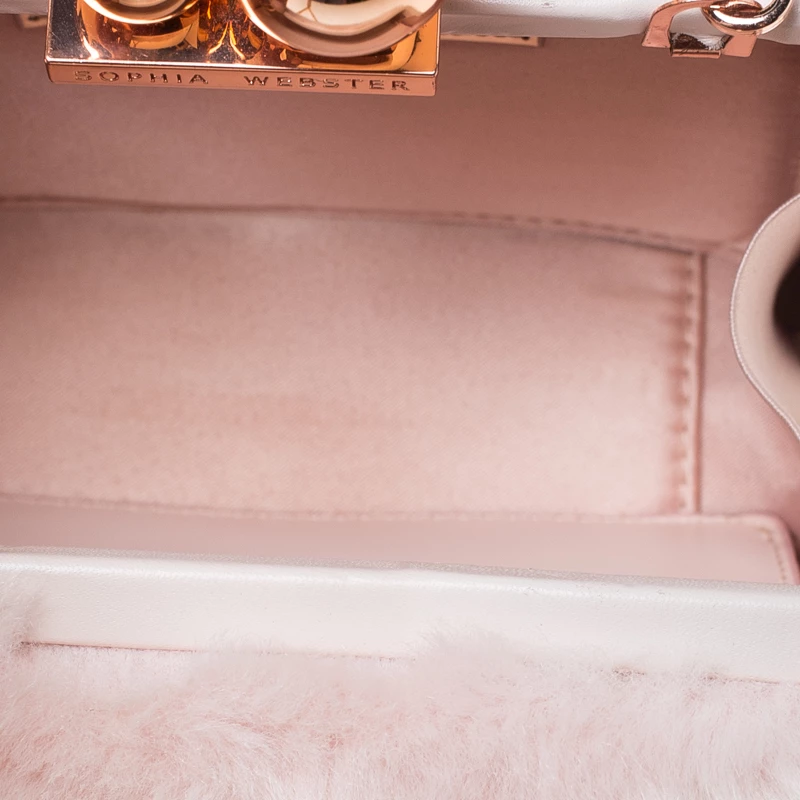 Sophia Webster Light Pink Faux Fur Vivi Bella Chain Clutch For Women - Image 7