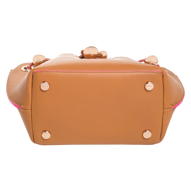 Sophia Webster Brown Leather Romy Drawstring Bucket Bag For Women - Image 6