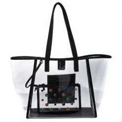 Sophia Webster Clear/Black Dina PVC And Leather Tote For Women