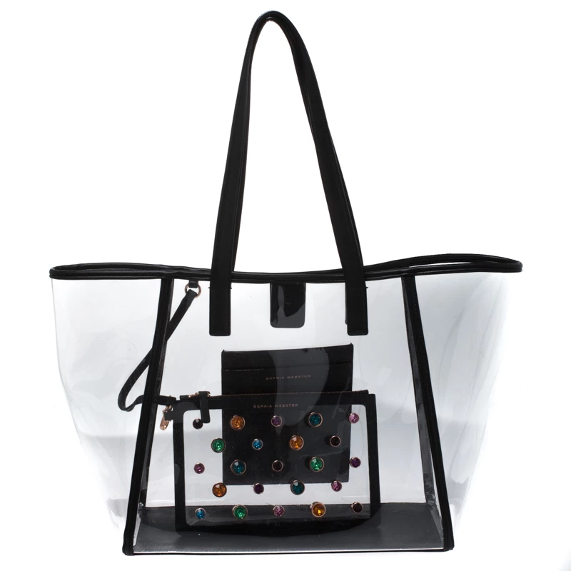 Sophia Webster Clear/Black Dina PVC And Leather Tote For Women
