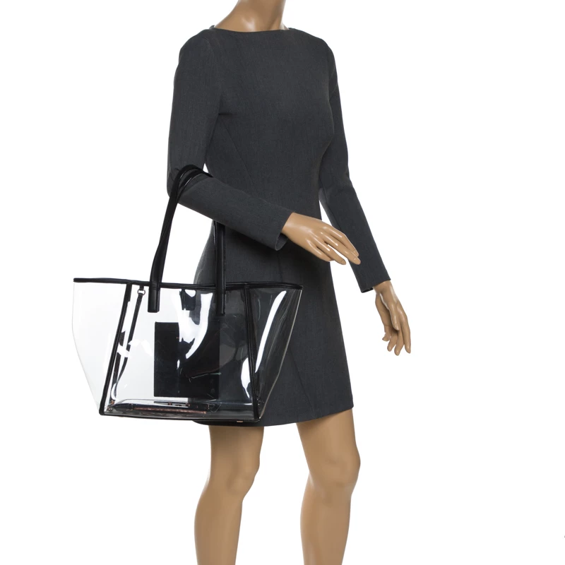 Sophia Webster Clear/Black Dina PVC And Leather Tote For Women - Image 2