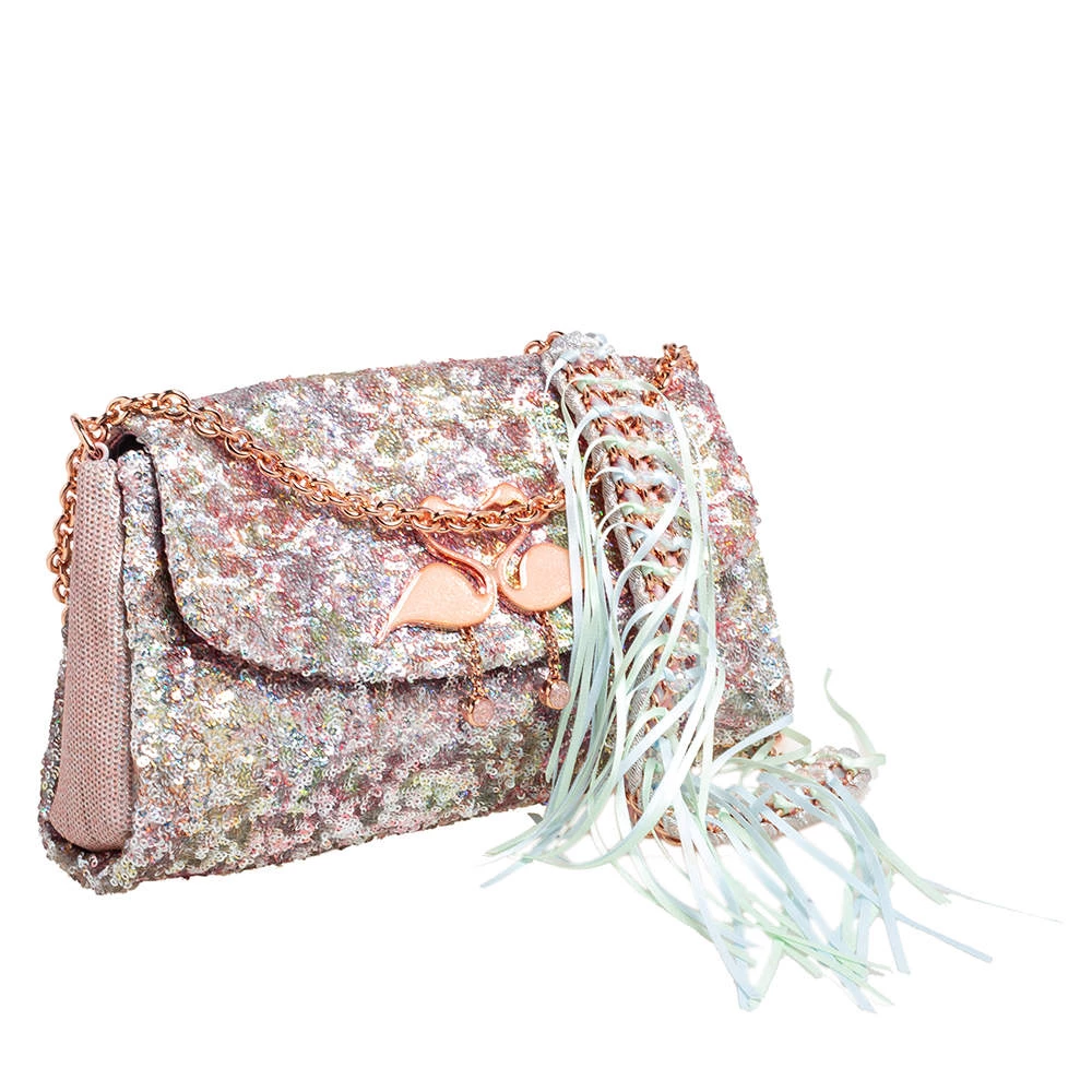 Sophia Webster Multicolor Sequin Flap Shoulder Bag For Women - Image 3