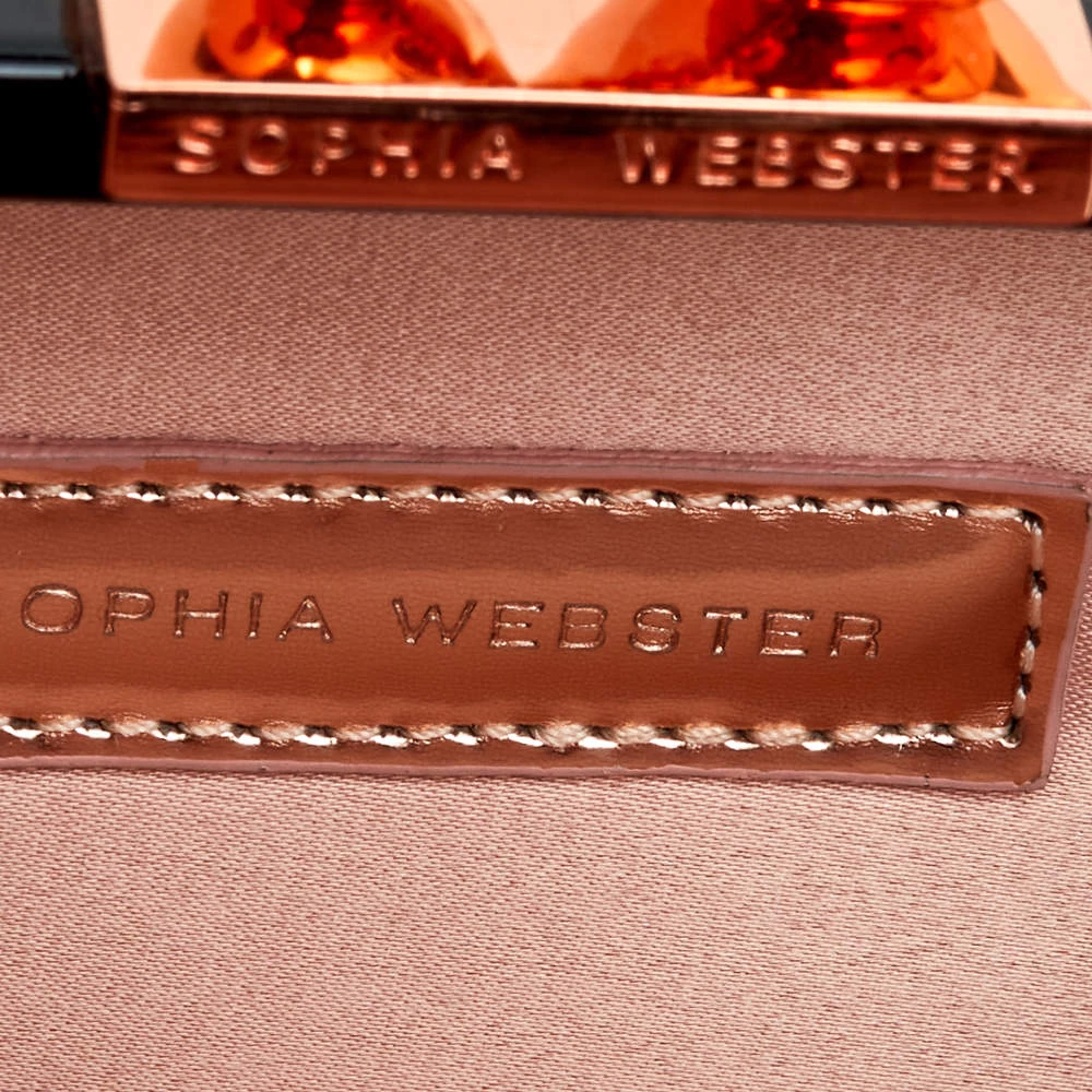 Sophia Webster Black Leather Vivi Butterfly Handle Box Clutch For Women - Image 8