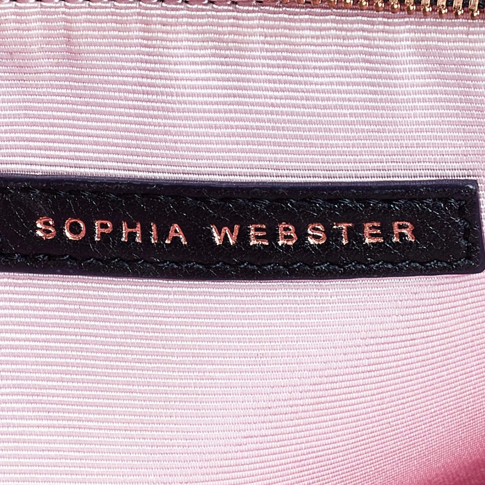 Sophia Webster Black Leather Butterfly Embellished Clutch For Women - Image 8