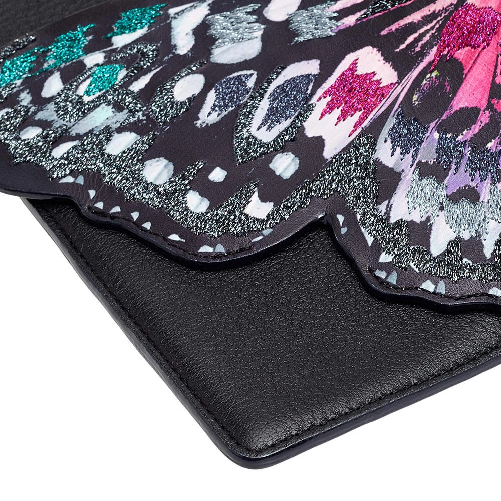 Sophia Webster Black Leather Butterfly Embellished Clutch For Women - Image 10
