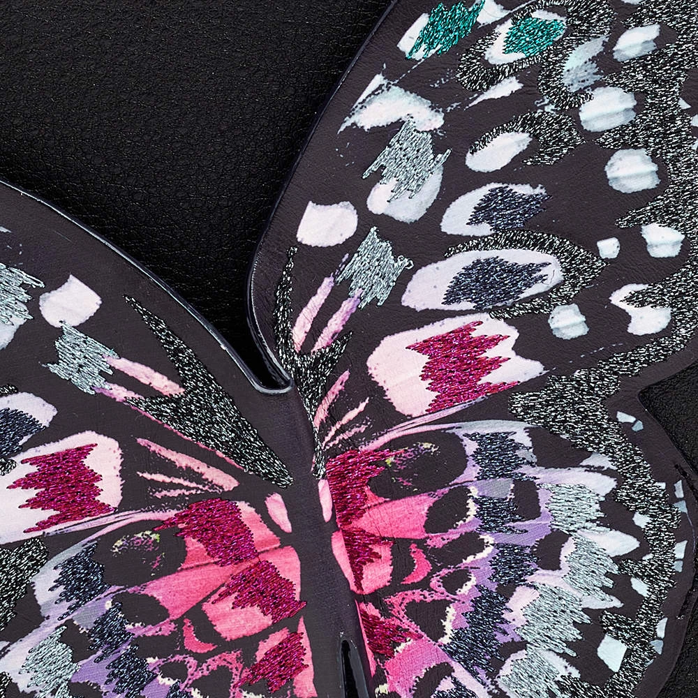 Sophia Webster Black Leather Butterfly Embellished Clutch For Women - Image 5