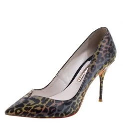 Sophia Webster Multicolor Leopard Print Izzy Holographic Pumps Size 38 For Women