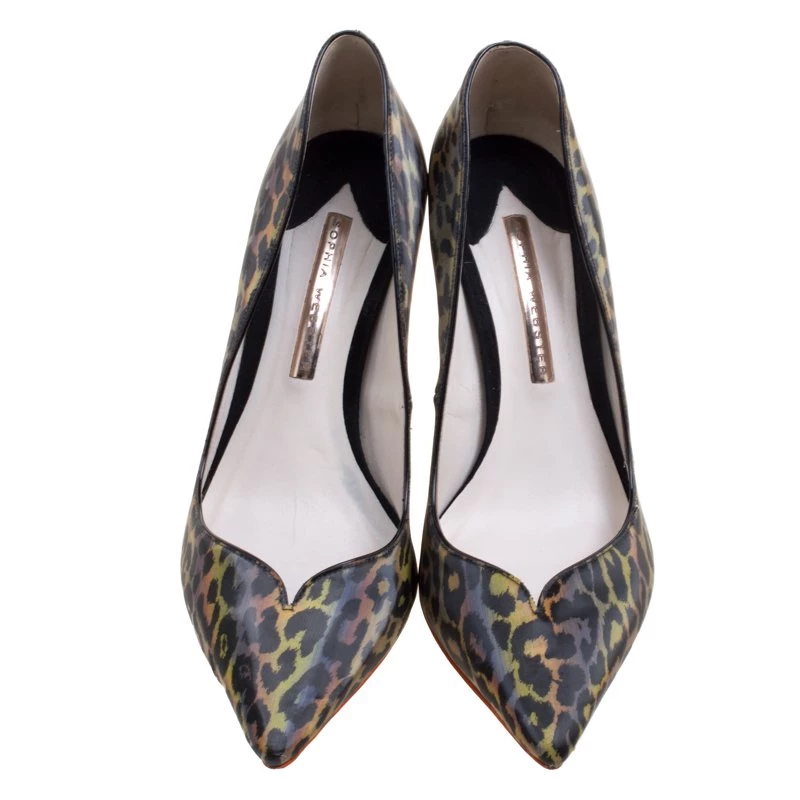 Sophia Webster Multicolor Leopard Print Izzy Holographic Pumps Size 38 For Women - Image 3