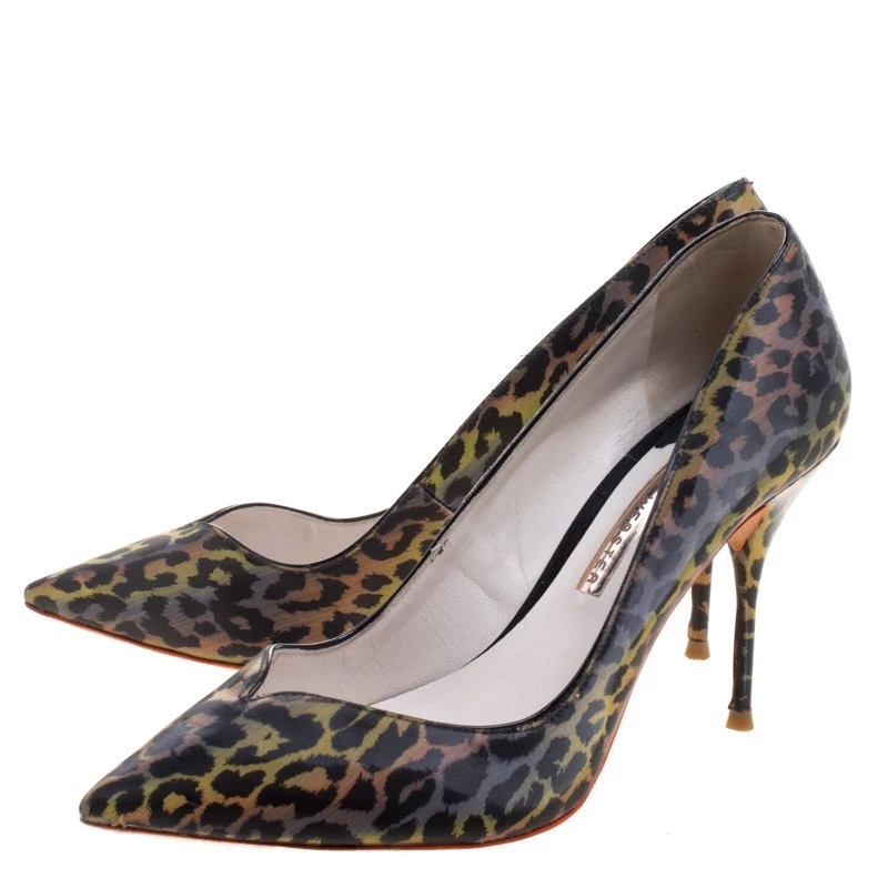 Sophia Webster Multicolor Leopard Print Izzy Holographic Pumps Size 38 For Women - Image 4