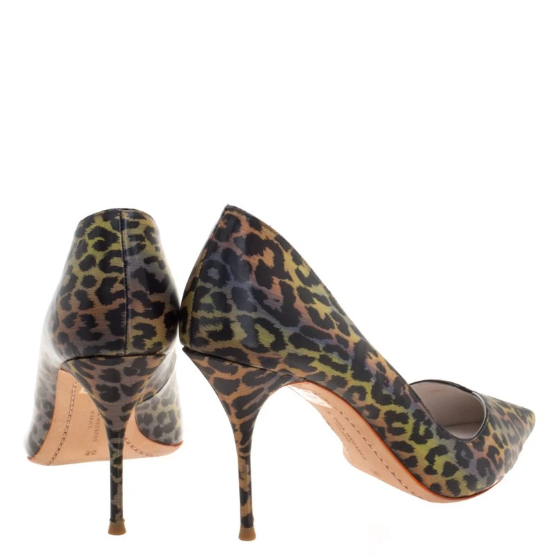 Sophia Webster Multicolor Leopard Print Izzy Holographic Pumps Size 38 For Women - Image 5