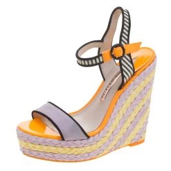 Sophia Webster Multicolor Suede And Patent Leather Lucita Espadrille Wedges Size 36 For Women